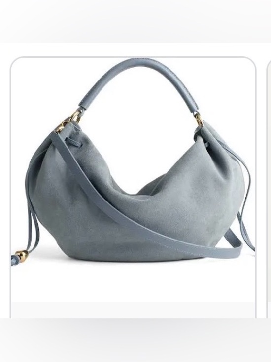 Madewell Handbags - *NWT* Madewell Cameron Gathered Shoulder Bag in Serene Blue Suede